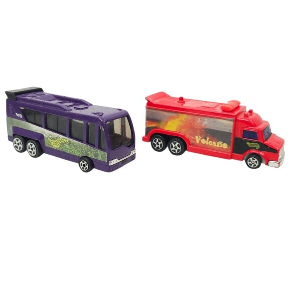 Hot Wheels Haulers 1999 Hurricane Bus Volcano Long Hauler Truck Diecast 1:43 Lot - Picture 2 of 9